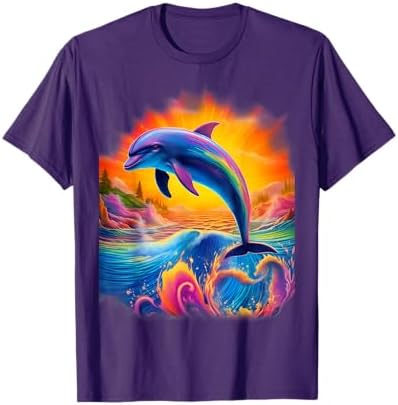 Amazon.com: Rainbow Dolphin Tropical Ocean Dolphins T-Shirt